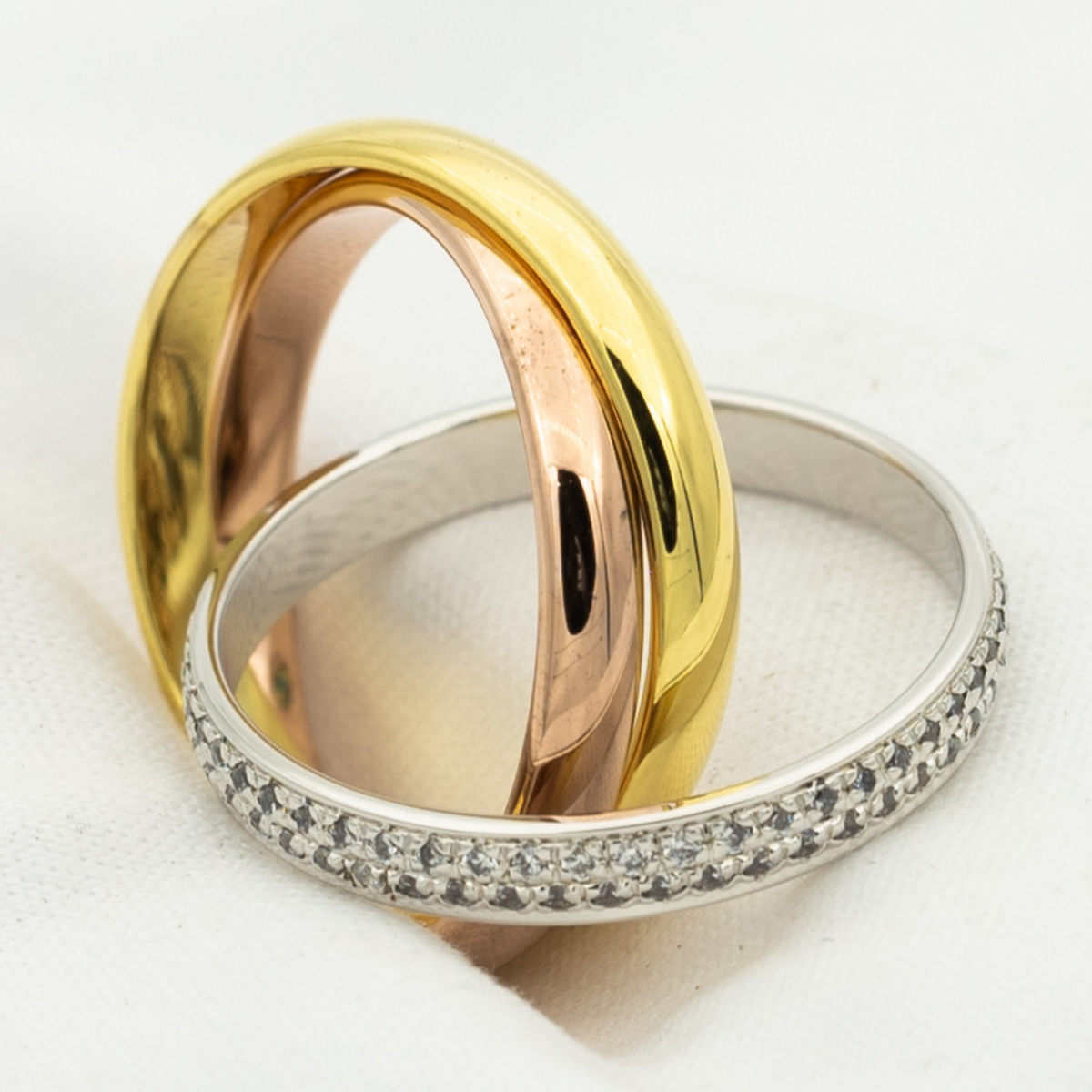 ¡®Aura Jewels¡¯TRINITY RING GOLD PINK GOLD SILVER DIAMONDS