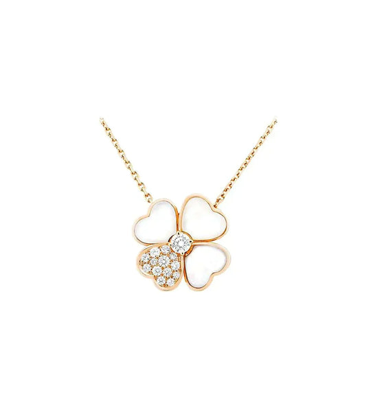 ¡®Aura Jewels¡¯CLOVER MOP DIAMOND ROSE GOLD NECKLACE
