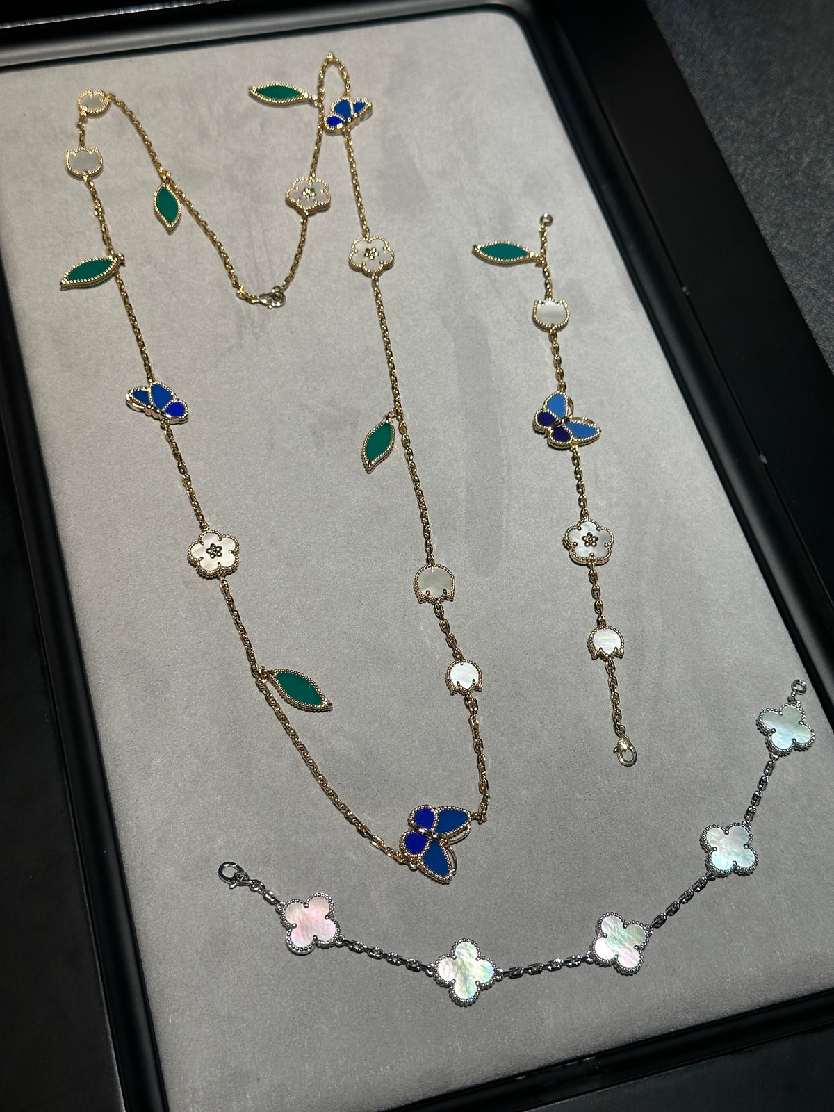 [Aura Jewels] 26 NEW CLOVER 15 MOTIFS LUCKY NECKLACE