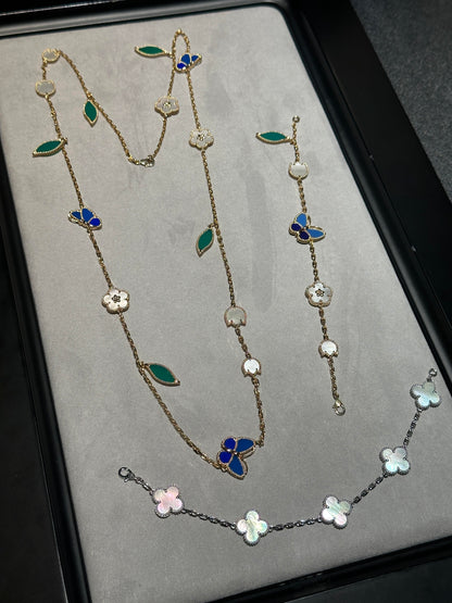 [Aura Jewels] 26 NEW CLOVER 15 MOTIFS LUCKY NECKLACE