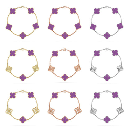 [Aura Jewels]New  CLOVER 5 MOTIF VIOLET BRACELET COLLECTION