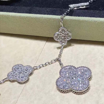 ¡®Aura Jewels¡¯CLOVER 6 MOTIFS SILVER DIAMOND BRACELET