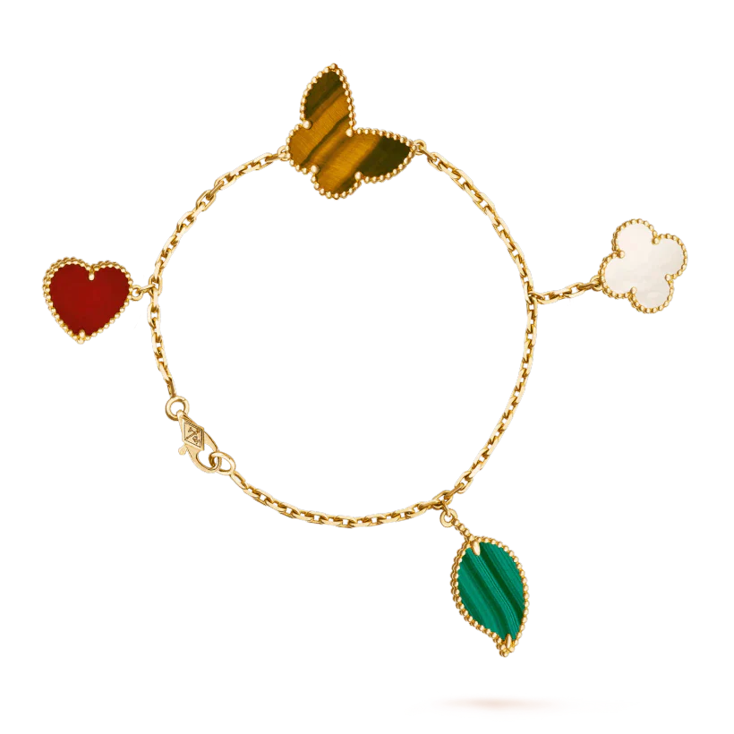 ¡®Aura Jewels¡¯LUCKY SPRING 5 MOTIF GOLD BRACELET