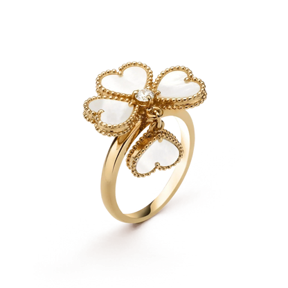 ¡®Aura Jewels¡¯SWEET CLOVER WHITE MOP RING