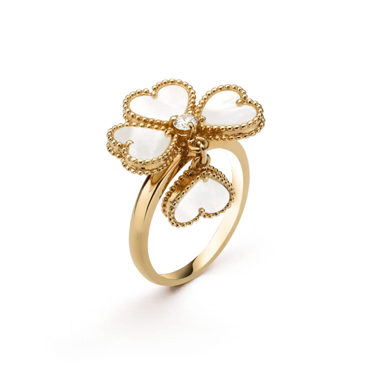 ¡®Aura Jewels¡¯SWEET CLOVER WHITE MOP RING