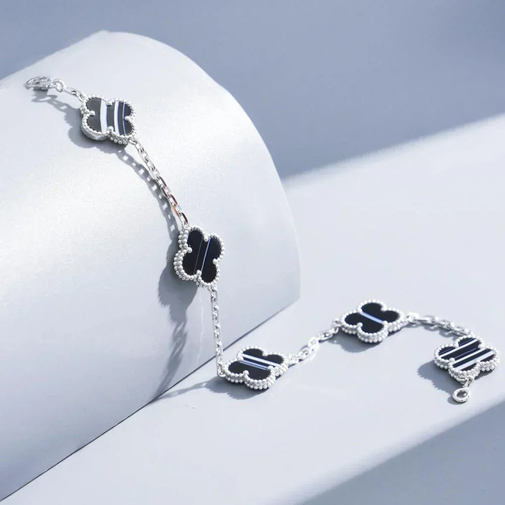 [Aura Jewels]New  CLOVER 5 MOTIF PULSAR STONE BRACELET COLLECTION