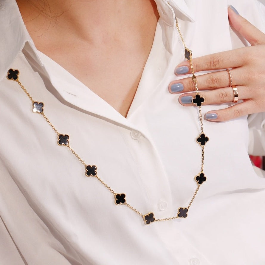 ¡®Aura Jewels¡¯CLOVER 20 MOTIFS ONYX ROSE GOLD