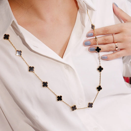 ¡®Aura Jewels¡¯CLOVER 20 MOTIFS ONYX ROSE GOLD