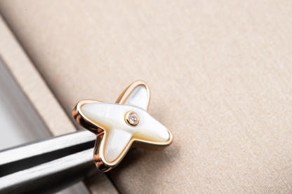 ¡®Aura Jewels¡¯JEUX DE WHITE MOP PINK GOLD DIAMOND EARRINGS