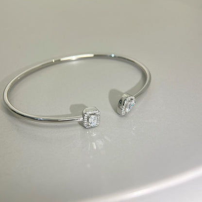 [Aura Jewels]JONC FLEX MY TWIN TOI & MOI SILVER DIAMOND BRACELET