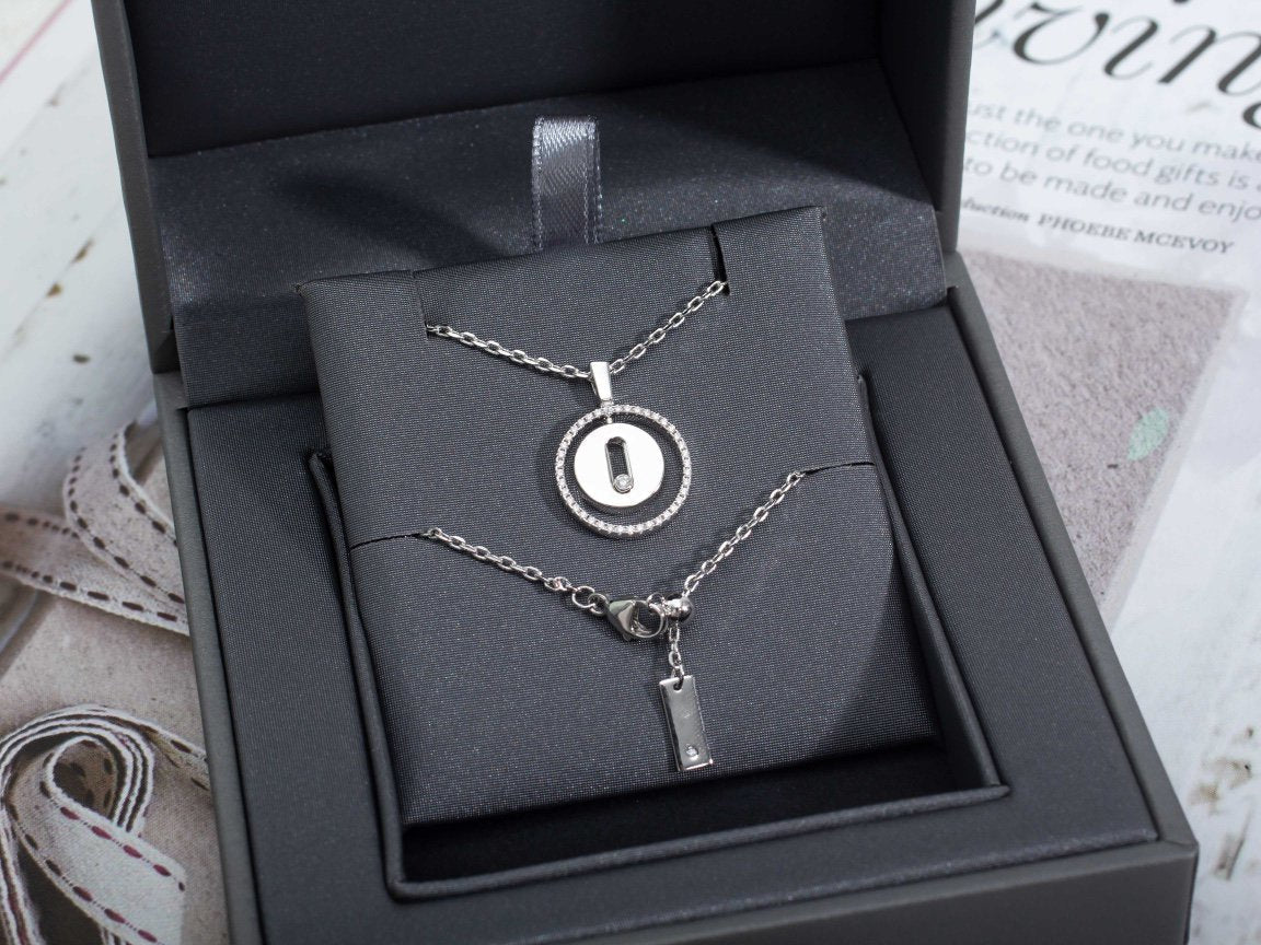[Aura Jewels]LUCKY MOVE PM NECKLACE SILVER DIAMOND