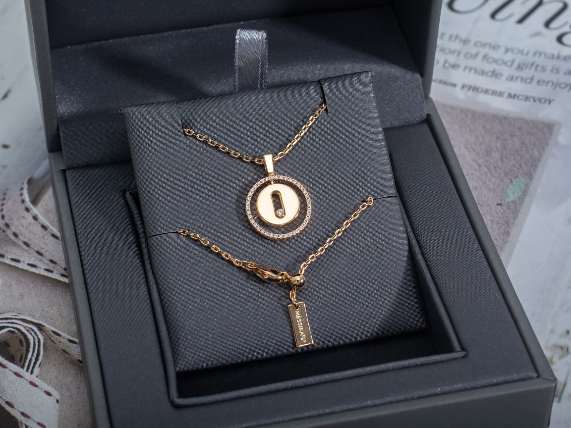 [Aura Jewels]LUCKY MOVE PM NECKLACE PINK GOLD DIAMOND