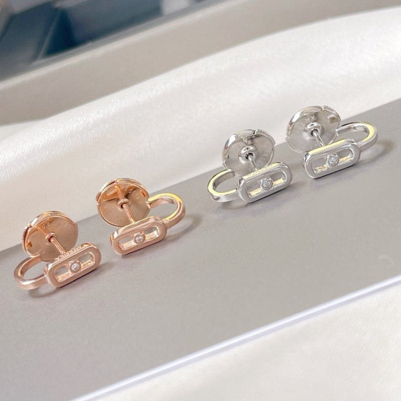 [Aura Jewels]CREOLES MOVE UNO MINI 1 DIAMOND EARRINGS