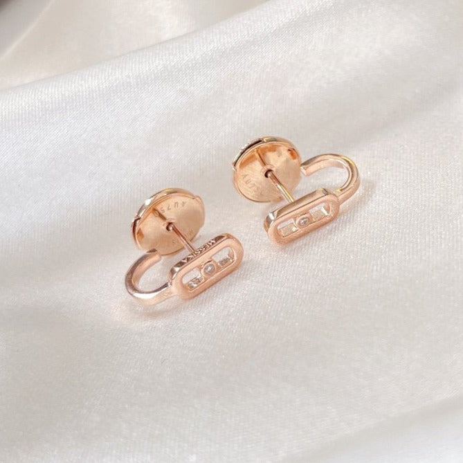 [Aura Jewels]CREOLES MOVE UNO MINI 1 DIAMOND EARRINGS