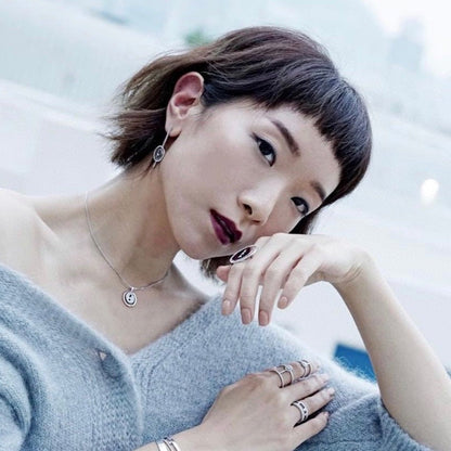 [Aura Jewels]LUCKY MOVE ARROW PINK GOLD DIAMOND EARRINGS