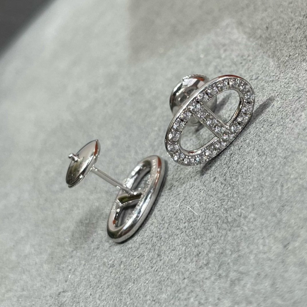 ¡®Aura Jewels¡¯HM FULL DIAMOND PIG NOSE STUD EARRINGS