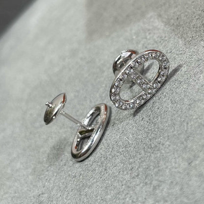 ¡®Aura Jewels¡¯HM FULL DIAMOND PIG NOSE STUD EARRINGS