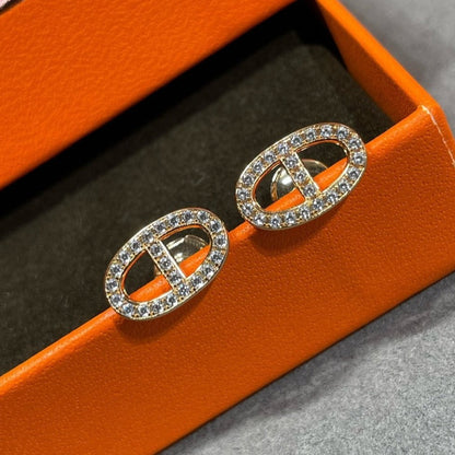 ¡®Aura Jewels¡¯HM FULL DIAMOND PIG NOSE STUD EARRINGS