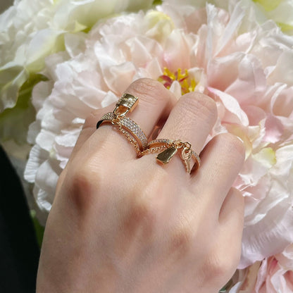 ¡®Aura Jewels¡¯HM KELLY CLOCHETTE DOUBLE RING IN  WITH DIAMONDS