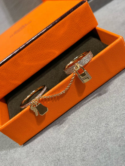 ¡®Aura Jewels¡¯HM KELLY CLOCHETTE DOUBLE RING IN  WITH DIAMONDS