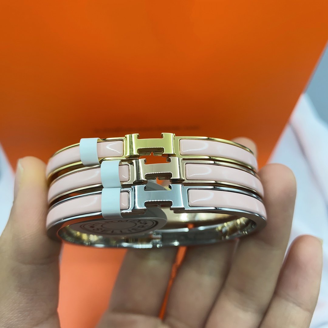 ¡®Aura Jewels¡¯CLASSIC HM CLIC  PINK 8MM ENAMEL BRACELET