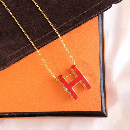 ¡®Aura Jewels¡¯HM CLIC RED ENAMEL GOLD NECKLACE