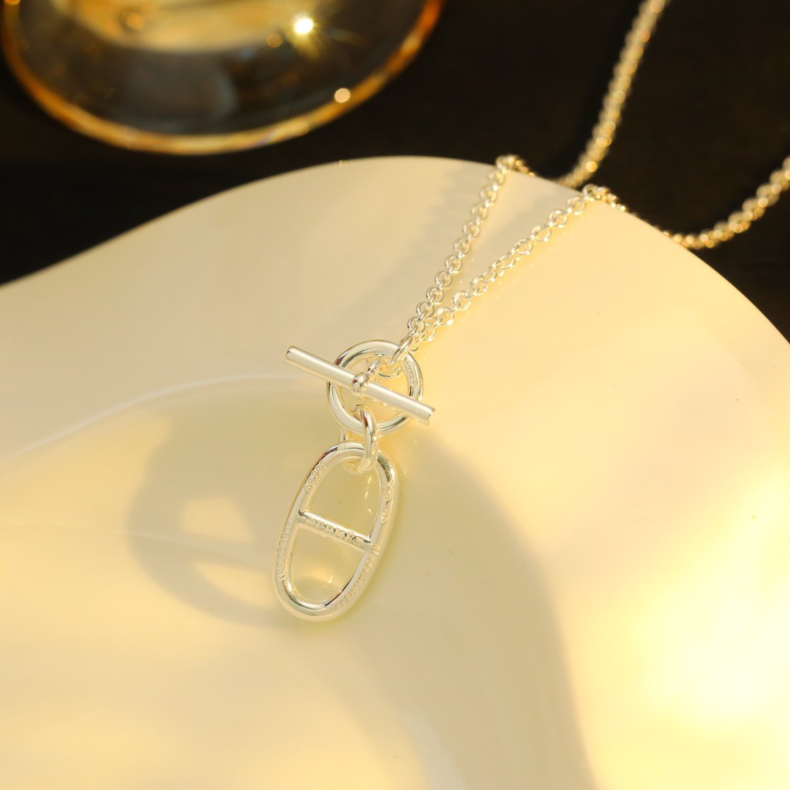 ¡®Aura Jewels¡¯HM CHAINE D'ANCRE PENDANT NECKLACE STERLING SILVER