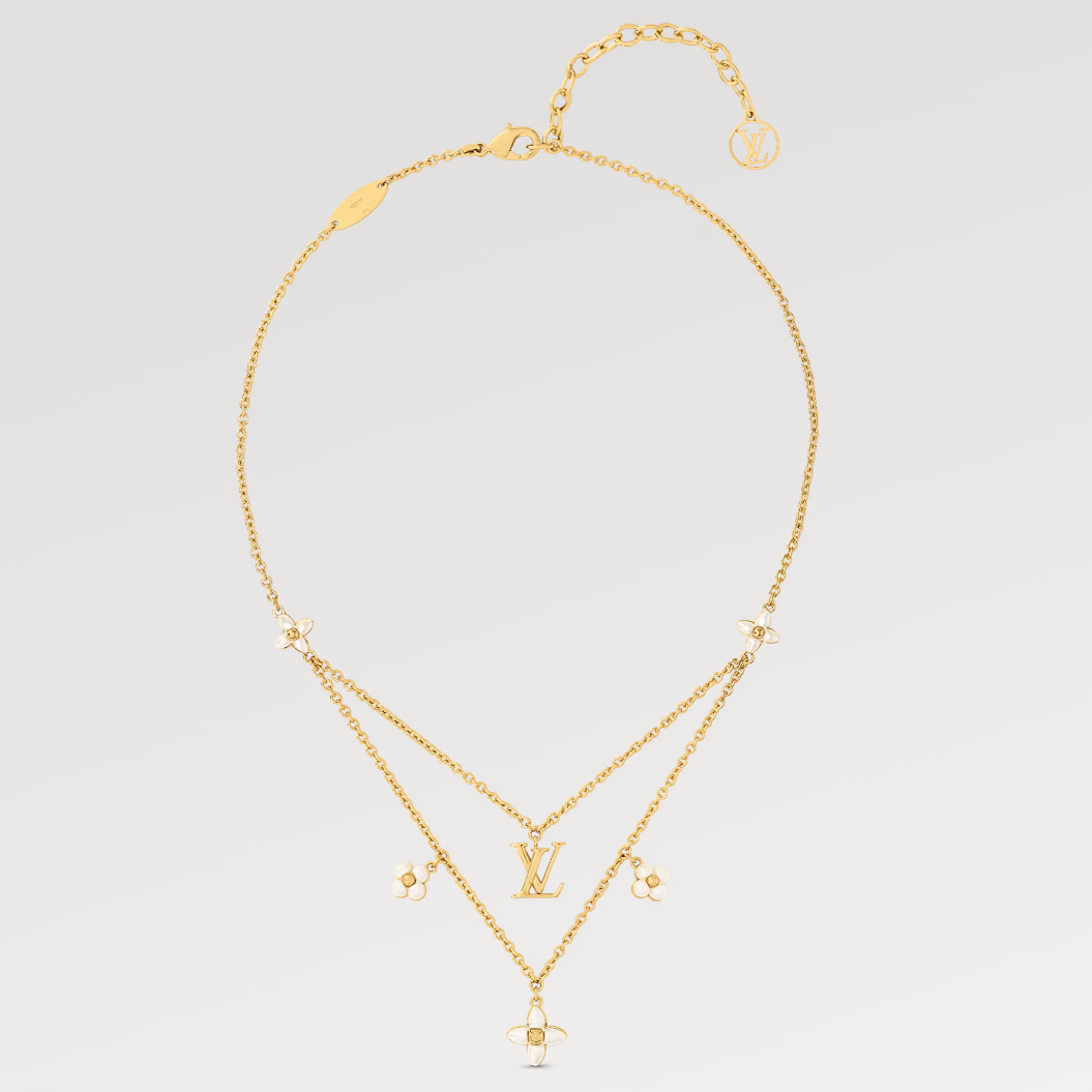 ¡®Aura Jewels¡¯FLOWERGRAM GOLD MOP DOUBLE ROW NECKLACE