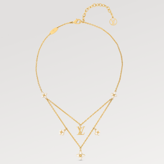 ¡®Aura Jewels¡¯FLOWERGRAM GOLD MOP DOUBLE ROW NECKLACE