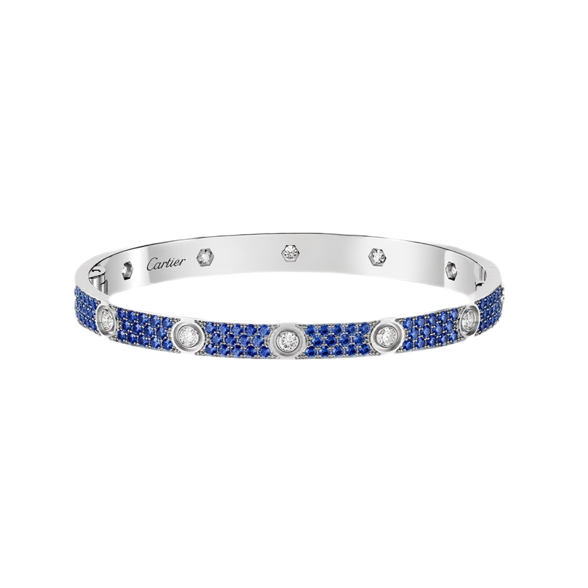 [Aura Jewels]2026 PAVE GEMSTONE LOVE BRACELET 6.1MM 10 DIAMONDS