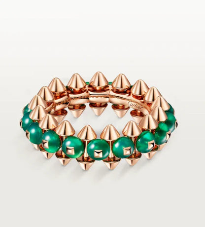 [Aura Jewels]CLASH ELEGANT ROSE GOLD RING FEATURING NATURAL AGATE