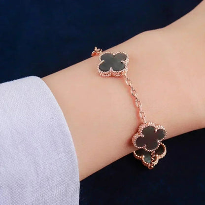 [Aura Jewels]New CLOVER 5 MOTIF GRAY MOP BRACELET COLLECTION