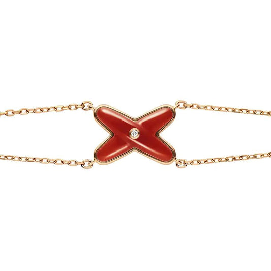 ¡®Aura Jewels¡¯JEUX BRACELET CARNELIAN PINK GOLD 1 DIAMOND