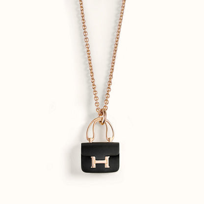 ¡®Aura Jewels¡¯CONSTANCE BLACK PEDANT PINK GOLD NECKLACE