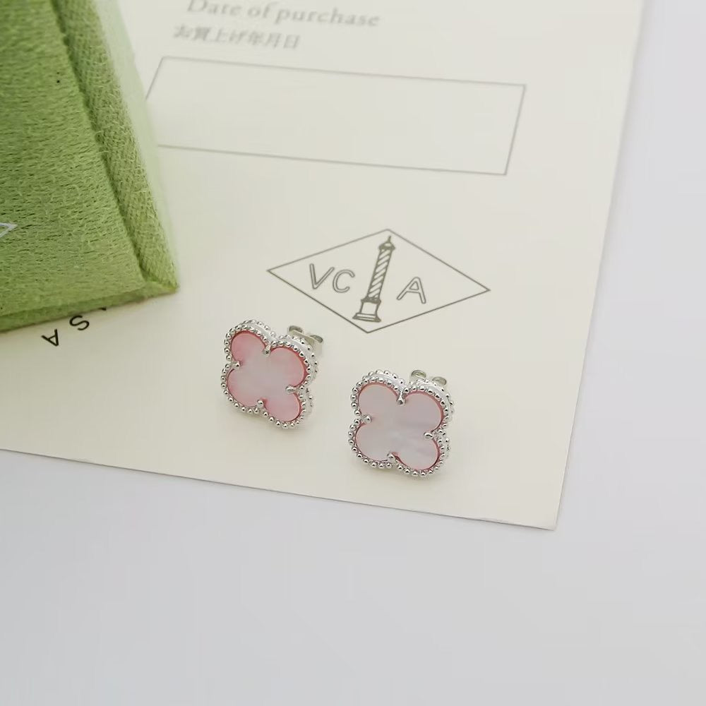 [Aura Jewels]Clover Mini Pink Earrings
