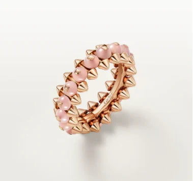 [Aura Jewels]CLASH ELEGANT ROSE GOLD RING FEATURING NATURAL AGATE
