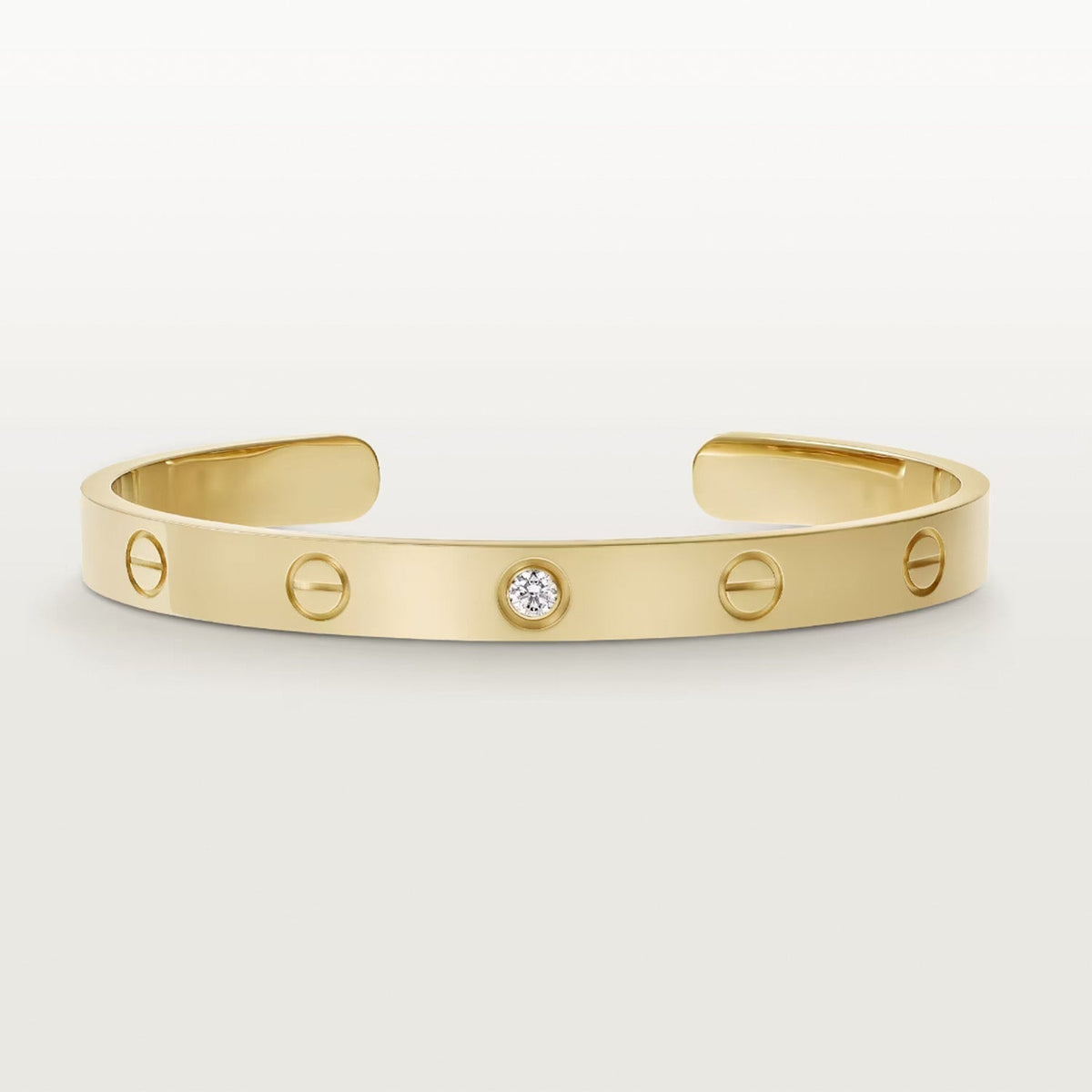 ¡®Aura Jewels¡¯LOVE BRACELET 6.1MM 1 DIAMOND OPEN CUFF