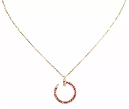 ¡®Aura Jewels¡¯JUSTE NECKLACE GOLD RED DIAMONDS