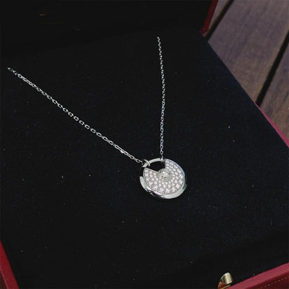 ¡®Aura Jewels¡¯AMULETTE SILVER FULL DIAMOND NECKLACE