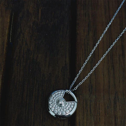 ¡®Aura Jewels¡¯AMULETTE SILVER FULL DIAMOND NECKLACE