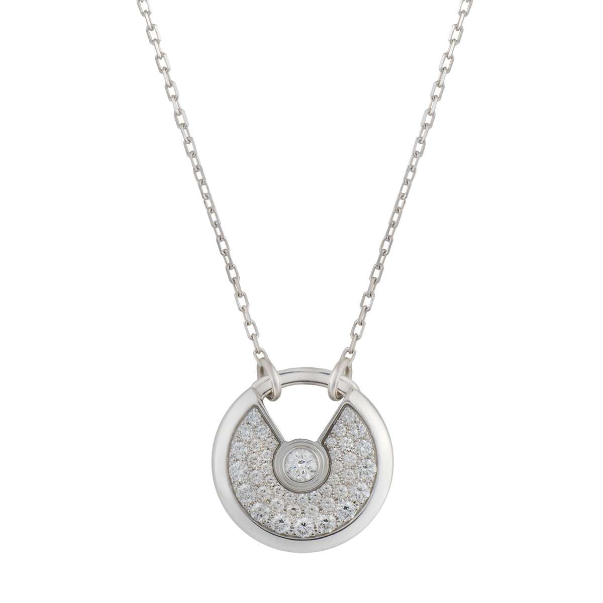 ¡®Aura Jewels¡¯AMULETTE SILVER FULL DIAMOND NECKLACE