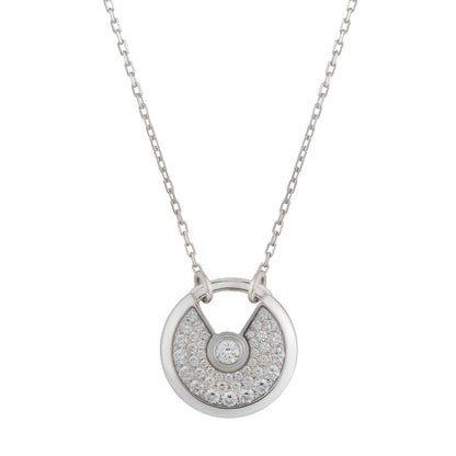 ¡®Aura Jewels¡¯AMULETTE SILVER FULL DIAMOND NECKLACE