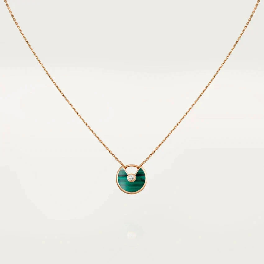 ¡®Aura Jewels¡¯AMULETTE ROSE GOLD MALACHITE NECKLACE