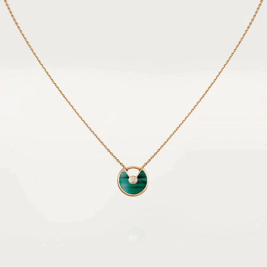 ¡®Aura Jewels¡¯AMULETTE ROSE GOLD MALACHITE NECKLACE