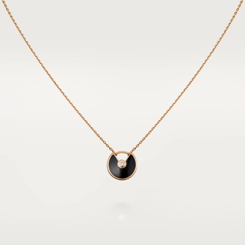 ¡®Aura Jewels¡¯AMULETTE ROSE GOLD ONYX NECKLACE