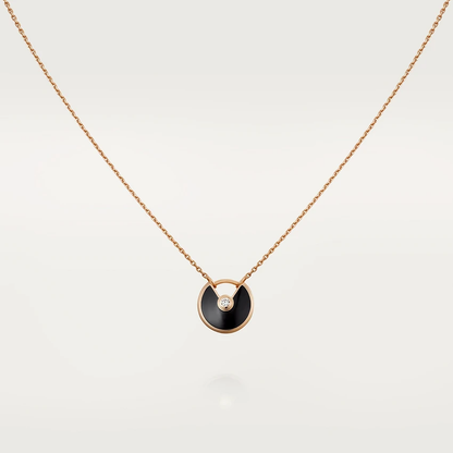 ¡®Aura Jewels¡¯AMULETTE ROSE GOLD ONYX NECKLACE