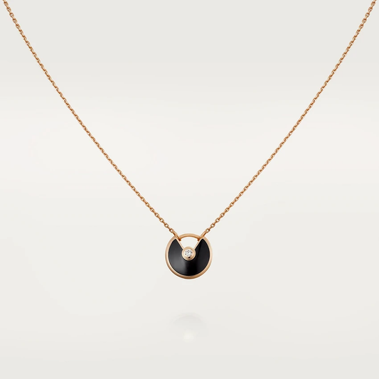 ¡®Aura Jewels¡¯AMULETTE ROSE GOLD ONYX NECKLACE