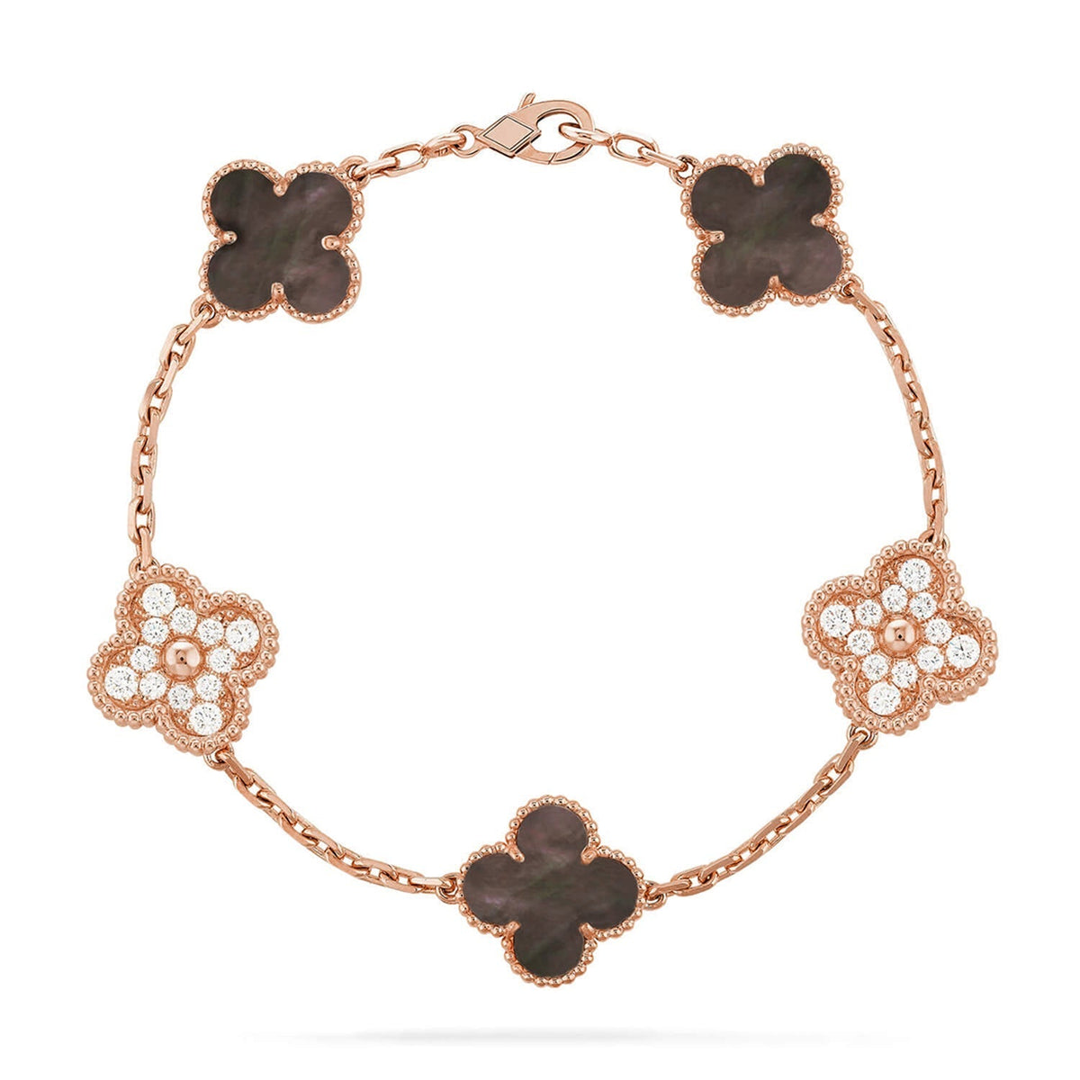 [Aura Jewels]New CLOVER 5 MOTIF GRAY MOP BRACELET COLLECTION