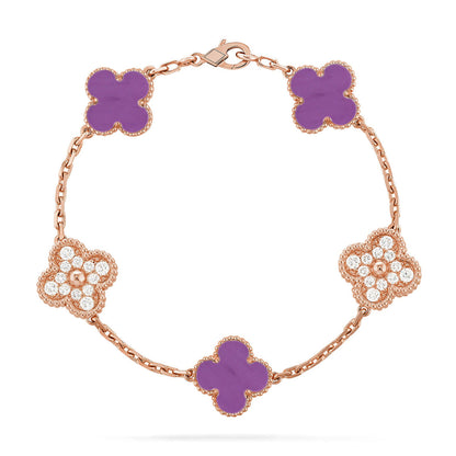 [Aura Jewels]New  CLOVER 5 MOTIF VIOLET BRACELET COLLECTION