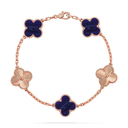 [Aura Jewels]New CLOVER 5 MOTIF PURPLE STRIPES BRACELET COLLECTION